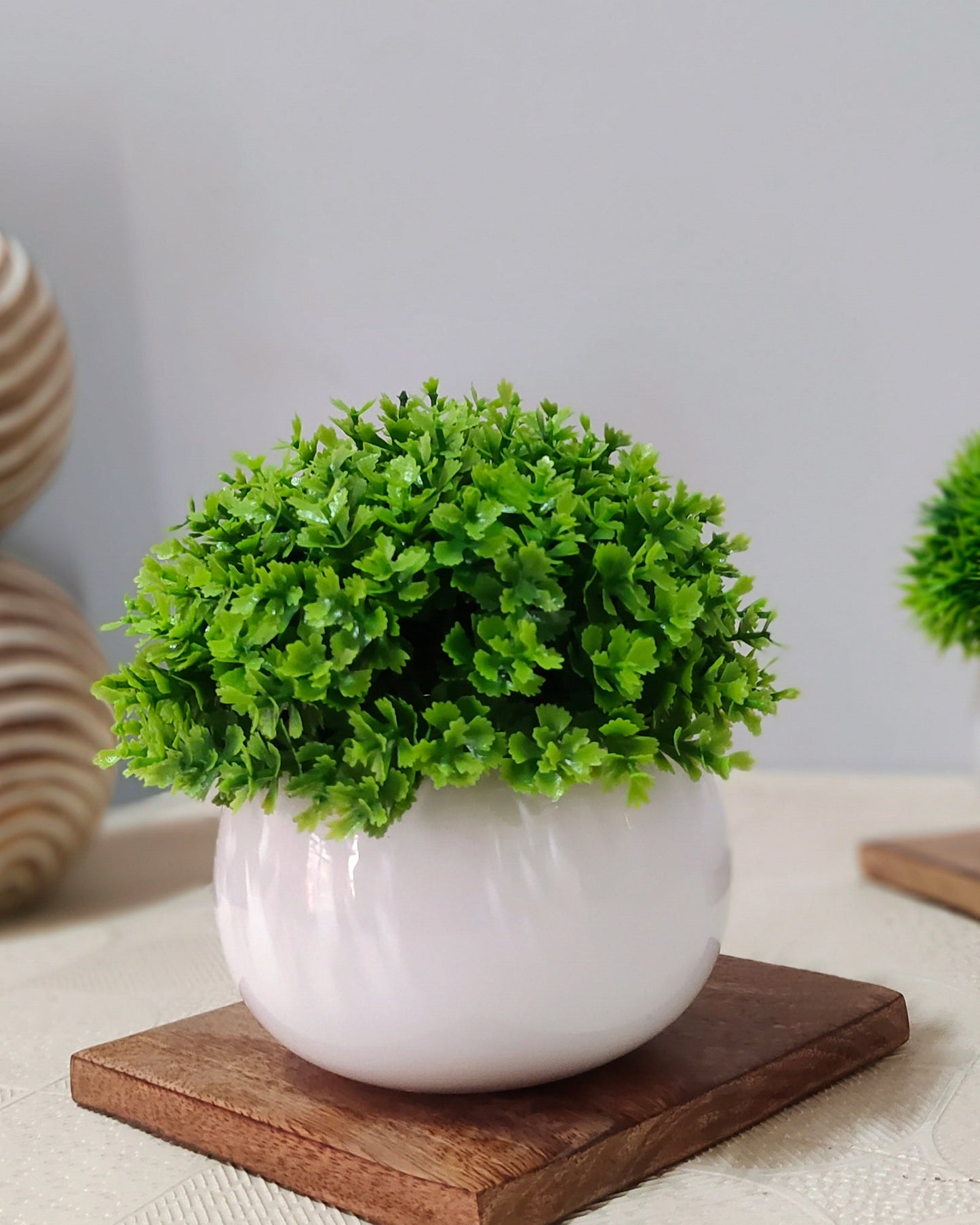 Fake Plants for Bathroom/Home Office Decor, Small Artificial Faux Greenery for House Decoration Office Cubicle Shelf Window, Boxwood, set of 4 (Without Pot)