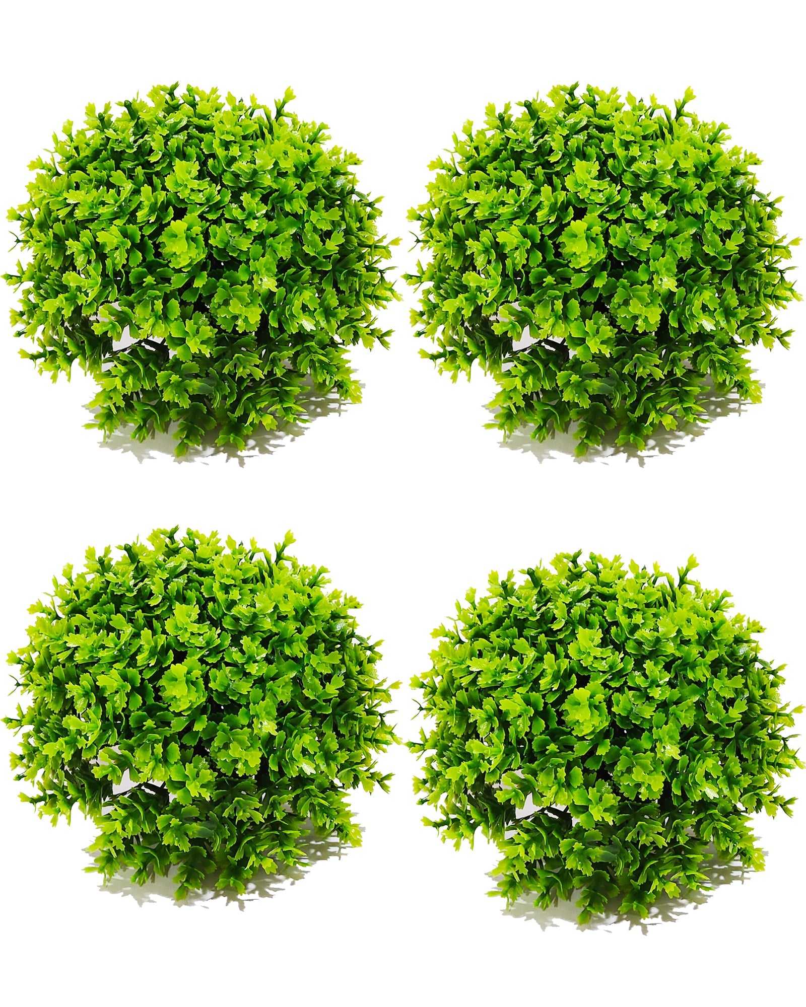 Fake Plants for Bathroom/Home Office Decor, Small Artificial Faux Greenery for House Decoration Office Cubicle Shelf Window, Boxwood, set of 4 (Without Pot)
