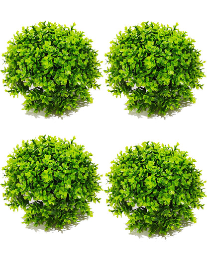 Fake Plants for Bathroom/Home Office Decor, Small Artificial Faux Greenery for House Decoration Office Cubicle Shelf Window, Boxwood, set of 4 (Without Pot)