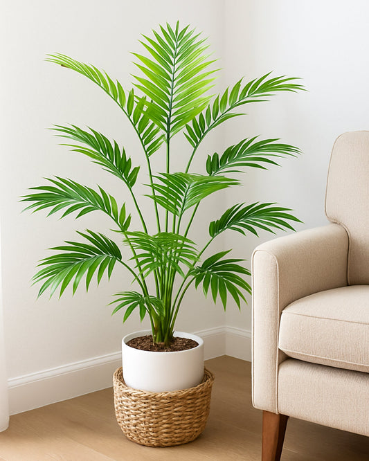 Artificial Faux Palm Plants Acacia/Green Tropical Plant Tree for Home Decor Living Room Corner Office Small Medium Size 28 inch (Without Pot, 1)