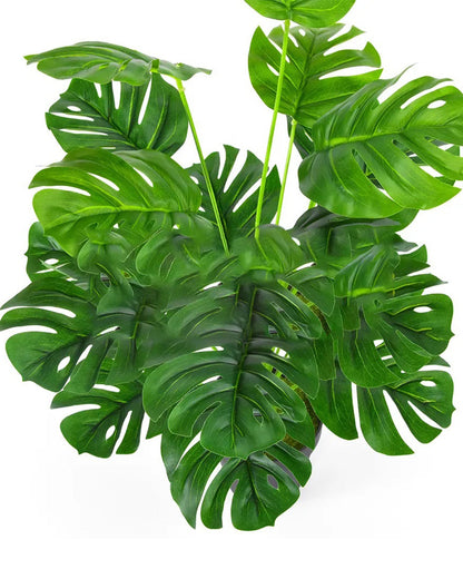 Artificial Ornamental Monstera Plant/Green Faux Tropical Plant Tree for Home Decor Living Room Corner Office Small Medium Size 28 inch (Without Pot, 1)