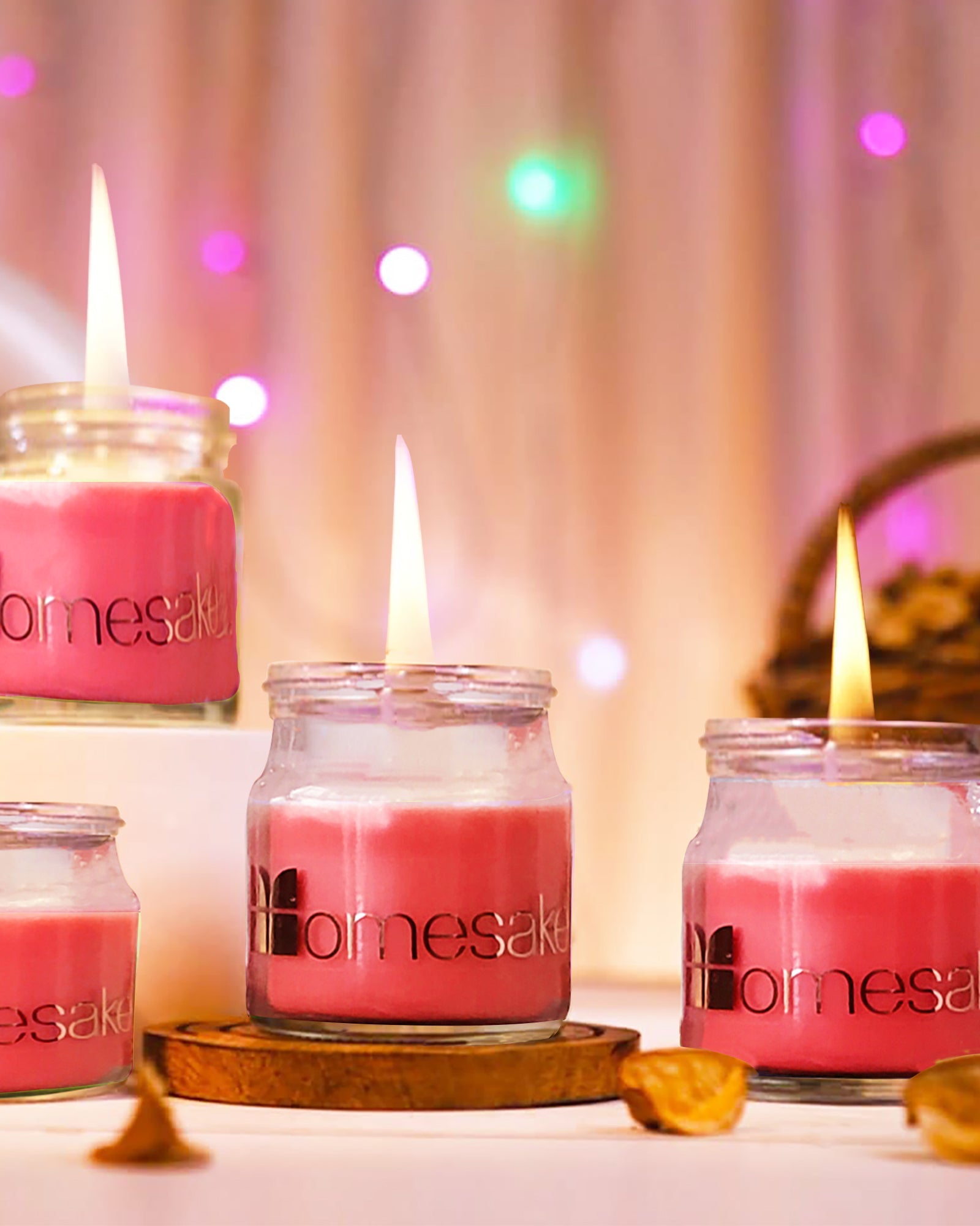 Organic Aroma Candles Wax 2 X 70gms Each, Aromatic Scented Fragrance up to 15 Hours, Best Gift, Cinnamon