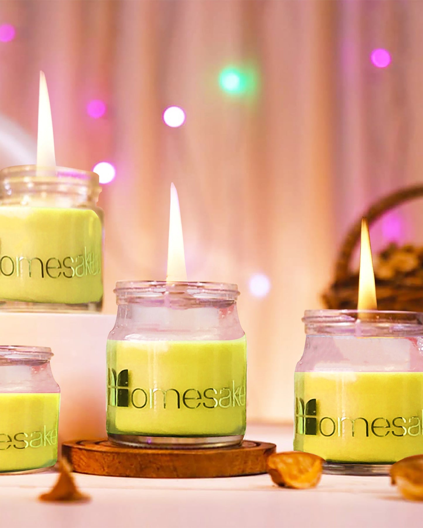 Organic Aroma Candles Wax 2 X 70gms Each, Aromatic Scented Fragrance up to 15 Hours, Best Gift, Cinnamon