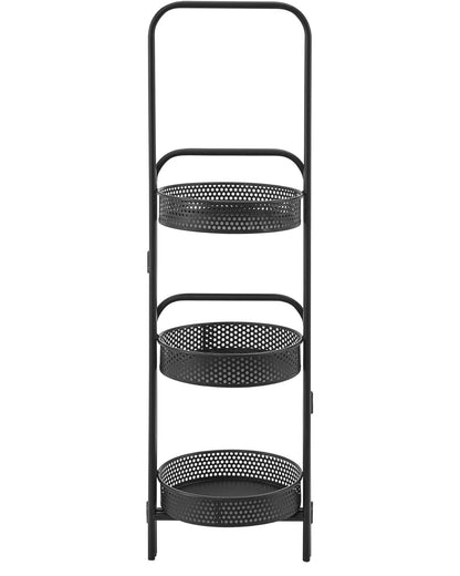 Metal Plant Stand Indoor Outdoor 70 cm High 3 Tier Flower Pot Holder Shelf Heavy Duty Potted Flower Pot Organizer Wrought Iron Planter Display Rack Corner Vertical Shelves for Garden, Net Basket