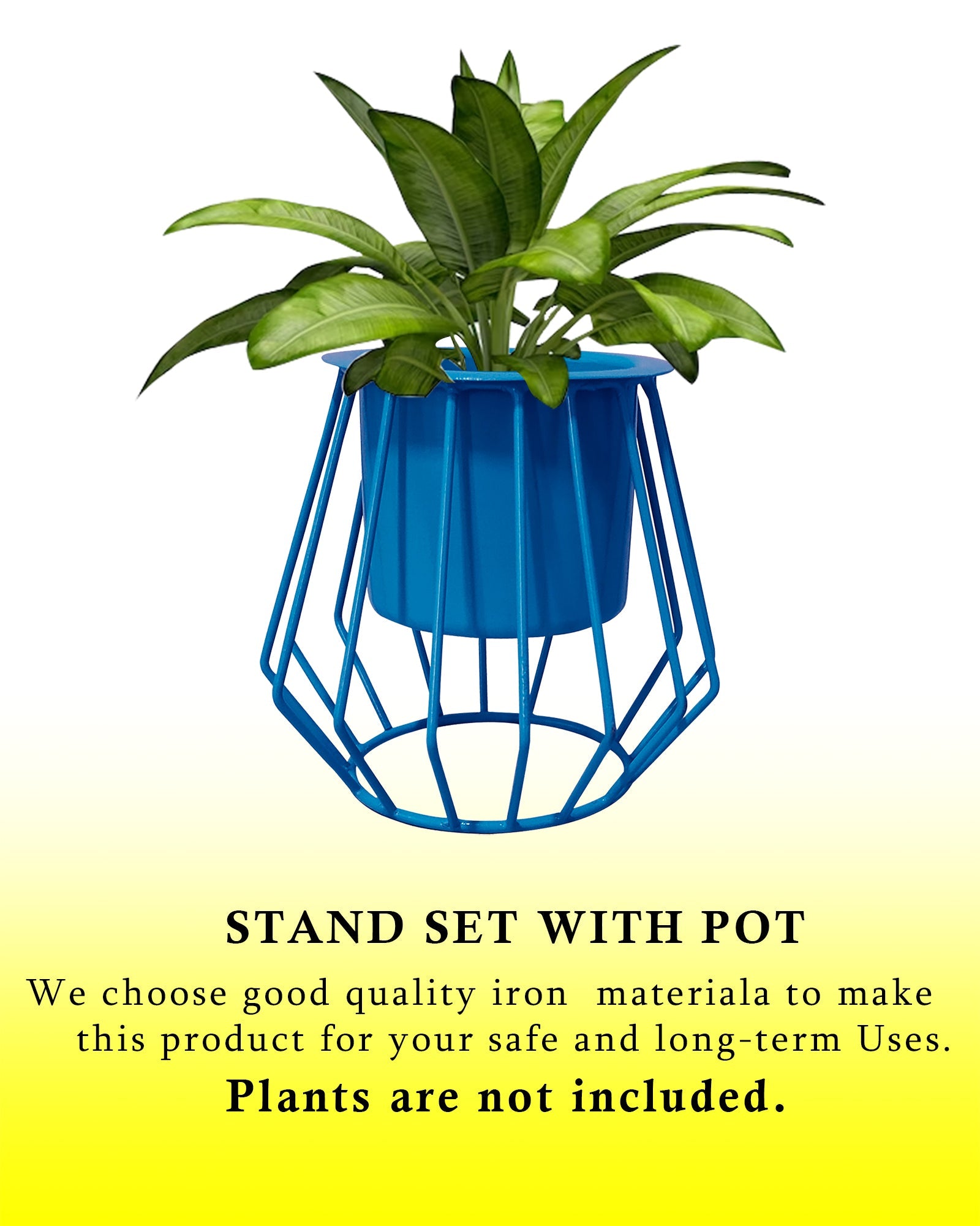 Combo of 2 Table Top Designer Metallic Metal Stand with Planters, Small White Metal Pots for Livingroom, Balcony & Home Decoration, set of 2, Trapezium