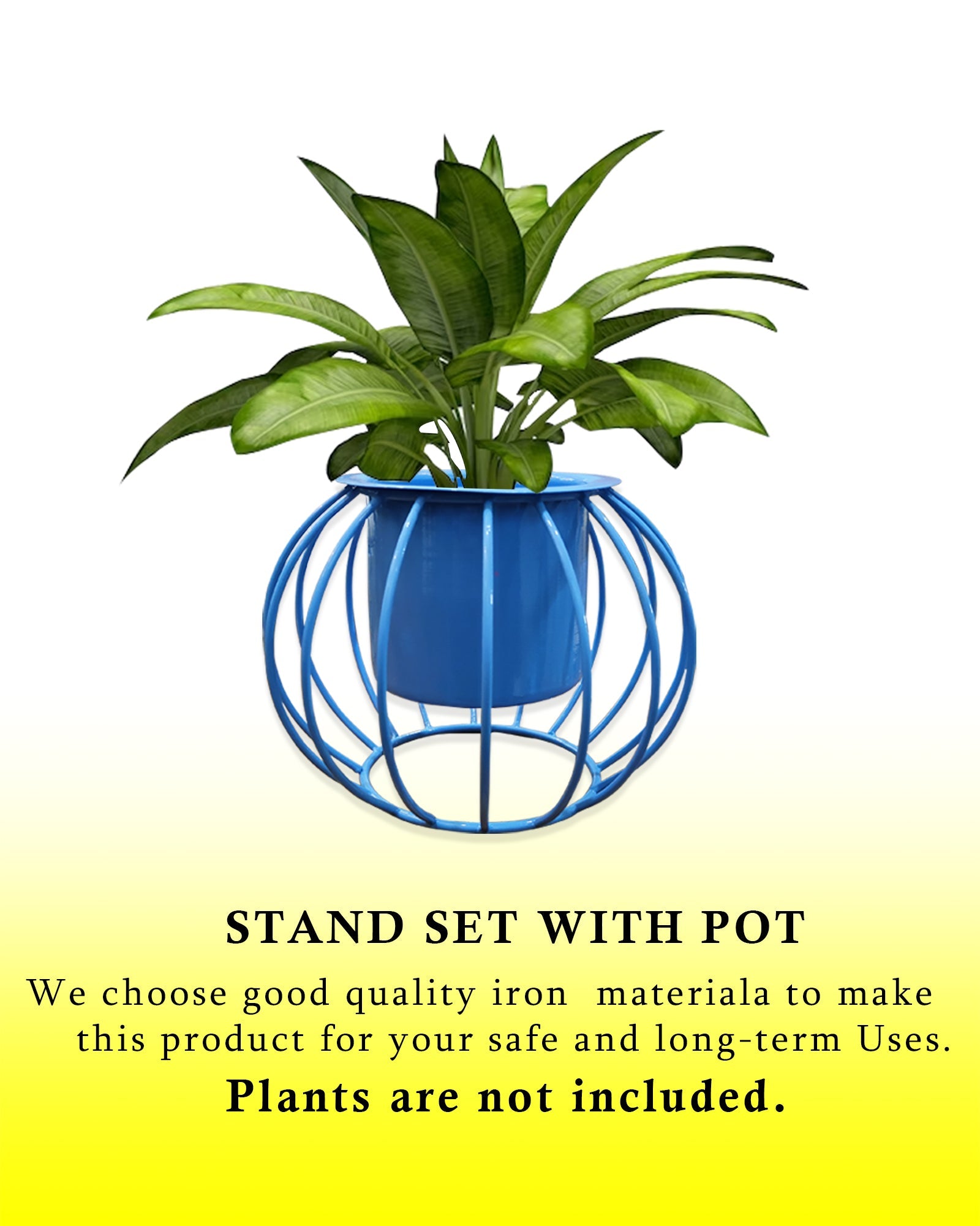 Combo of 2 Table Top Designer Metallic Metal Stand with Planters, Small White Metal Pots for Livingroom, Balcony & Home Decoration, set of 2, Round