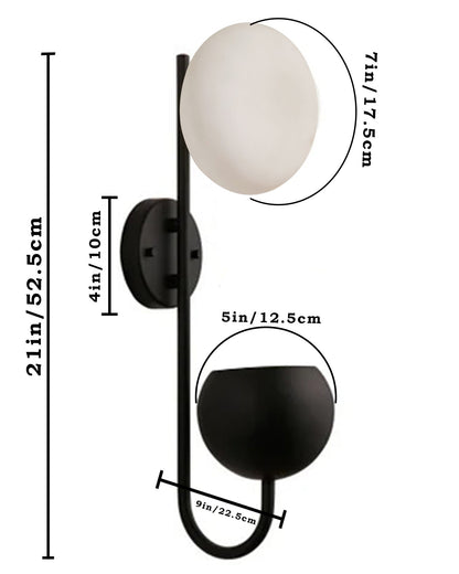 Wall Light Geometric Wall Lamp, Modern Wall Lamp with Storage Planter for Living Room Study Stairs Bedroom Lights Bedside, Elliptical