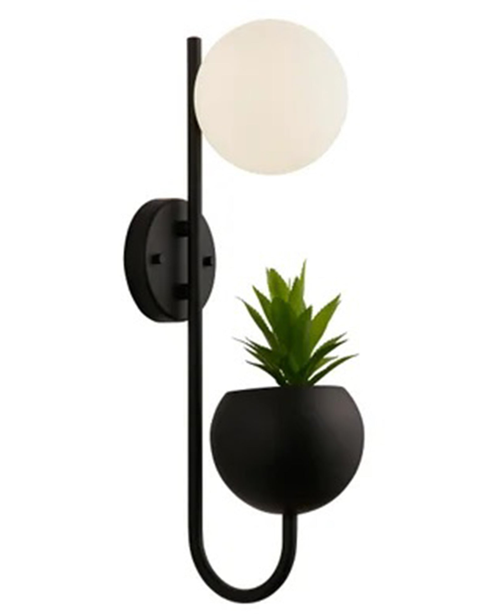 Wall Light Geometric Wall Lamp, Modern Wall Lamp with Storage Planter for Living Room Study Stairs Bedroom Lights Bedside, Round Glass