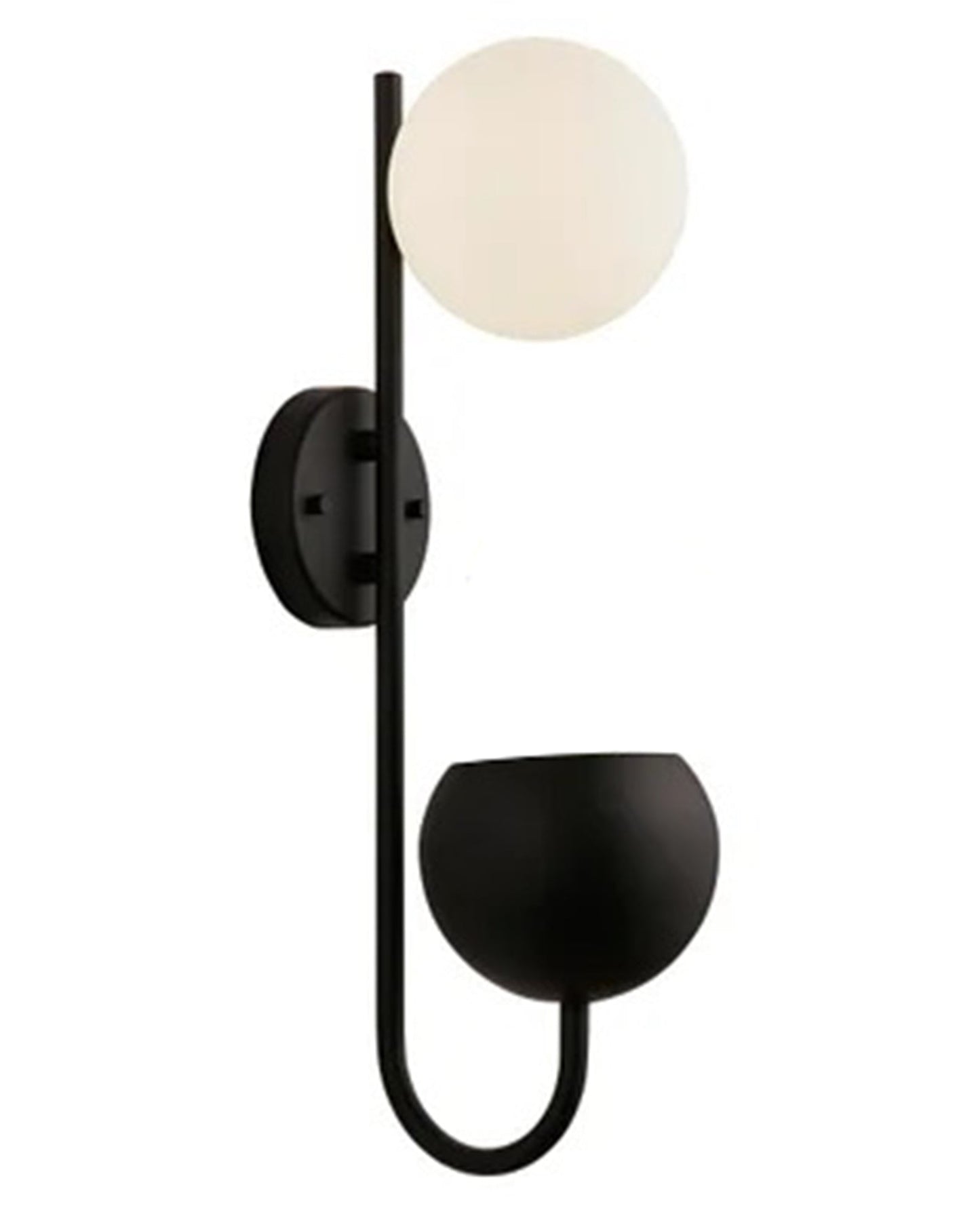 Wall Light Geometric Wall Lamp, Modern Wall Lamp with Storage Planter for Living Room Study Stairs Bedroom Lights Bedside, Round Glass