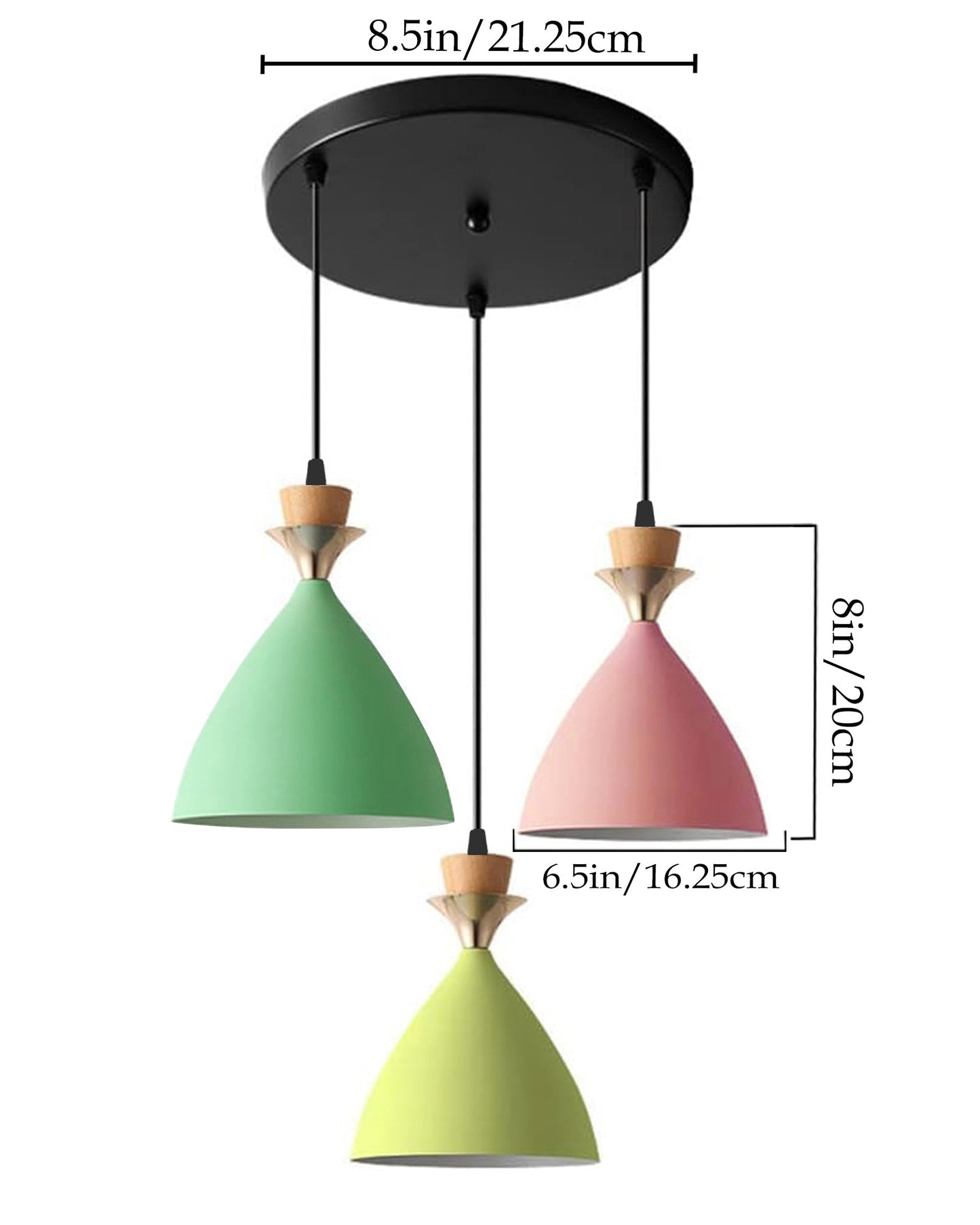 Pendant Lamp Shade for Kitchen Island, Color Metal Minimal Pot Pendant Light Shades, Nordic Style for Bedroom, Living Room, Macaron
