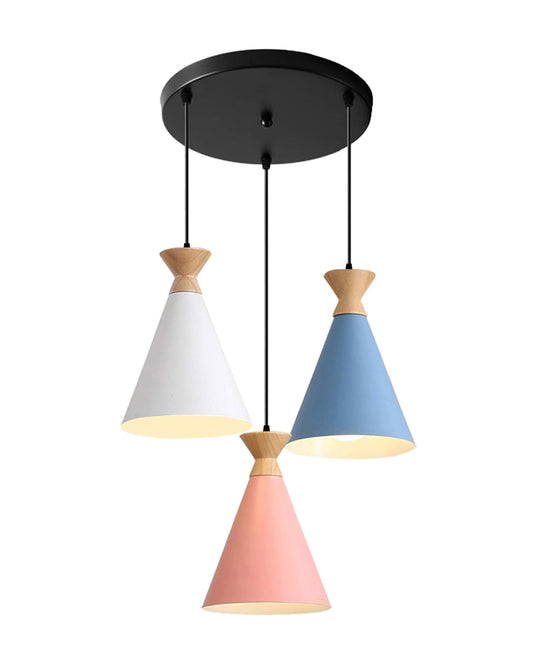 Pendant Lamp Shade for Kitchen Island, Color Metal Minimal Pot Pendant Light Shades, Nordic Style for Bedroom, Living Room, Multi Triangle