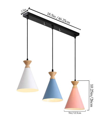 Pendant Lamp Shade for Kitchen Island, Color Metal Minimal Pot Pendant Light Shades, Nordic Wood Bedroom, Living Room, Triangle