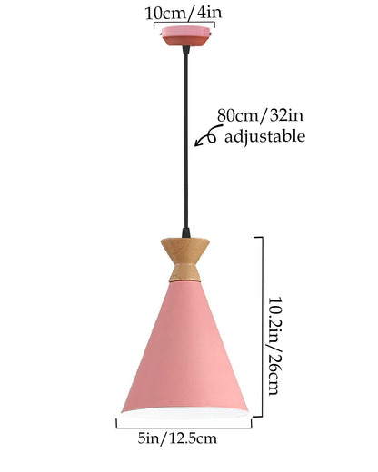 Pendant Lamp Shade for Kitchen Island, Color Metal Minimal Pot Pendant Light Shades, Nordic Wood Bedroom, Living Room, Triangle