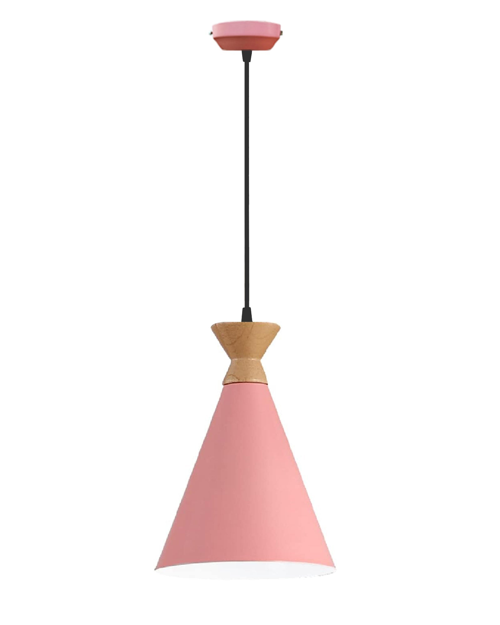 Pendant Lamp Shade for Kitchen Island, Color Metal Minimal Pot Pendant Light Shades, Nordic Wood Bedroom, Living Room, Triangle