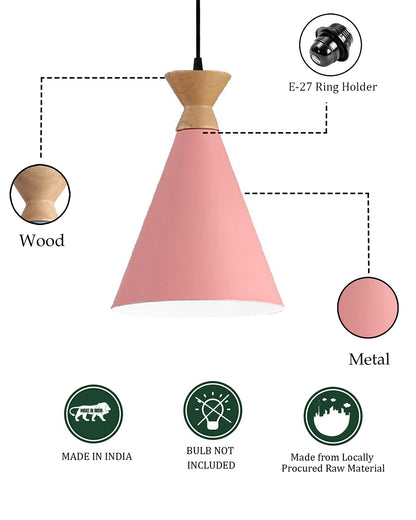 Pendant Lamp Shade for Kitchen Island, Color Metal Minimal Pot Pendant Light Shades, Nordic Wood Bedroom, Living Room, Triangle