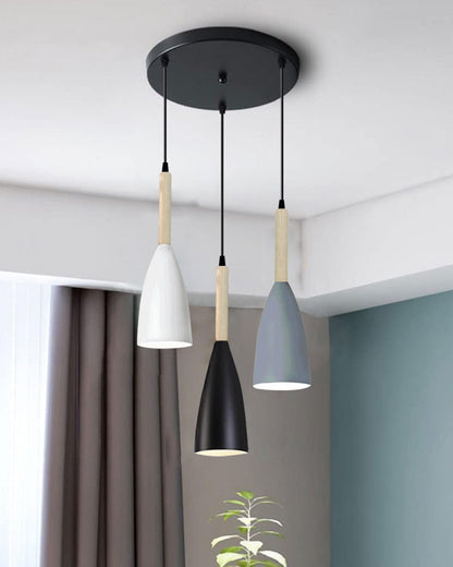 Pendant Lamp Shade for Kitchen Island, Color Metal Minimal Pot Pendant Light Shades, Nordic Wood Bedroom, Living Room, Multi Bottle Guard