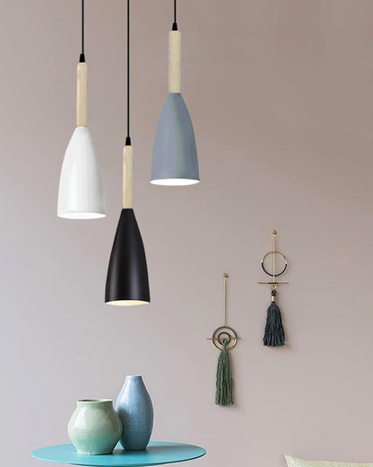 Pendant Lamp Shade for Kitchen Island, Color Metal Minimal Pot Pendant Light Shades, Nordic Wood Bedroom, Living Room, Multi Bottle Guard