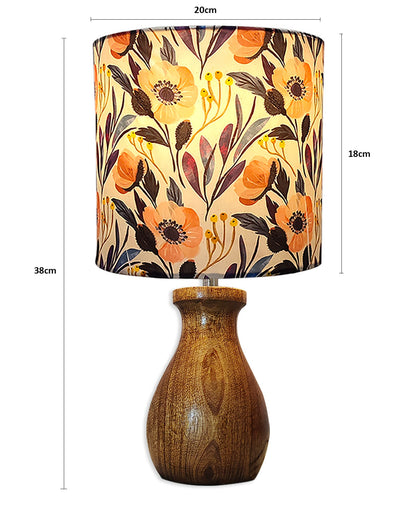 Dovel Pot Modern Table Lamp, Wooden Base Modern Fabric Lampshade for Home Office Cafe Restaurant, Dovel Pot,set of 2