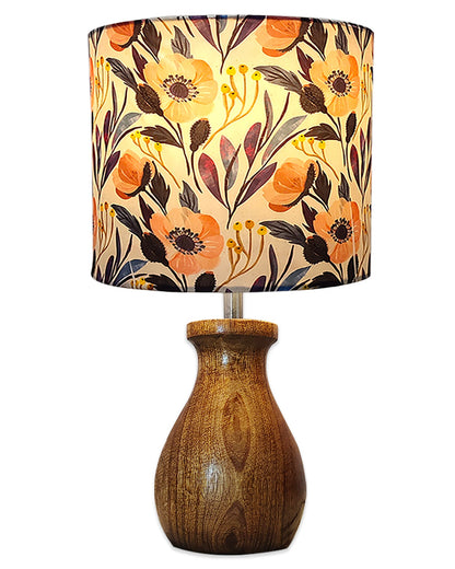 Dovel Pot Modern Table Lamp, Wooden Base Modern Fabric Lampshade for Home Office Cafe Restaurant, Dovel Pot,set of 2