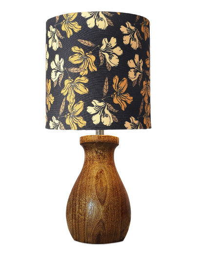 Dovel Pot Modern Table Lamp, Wooden Base Modern Fabric Lampshade for Home Office Cafe Restaurant