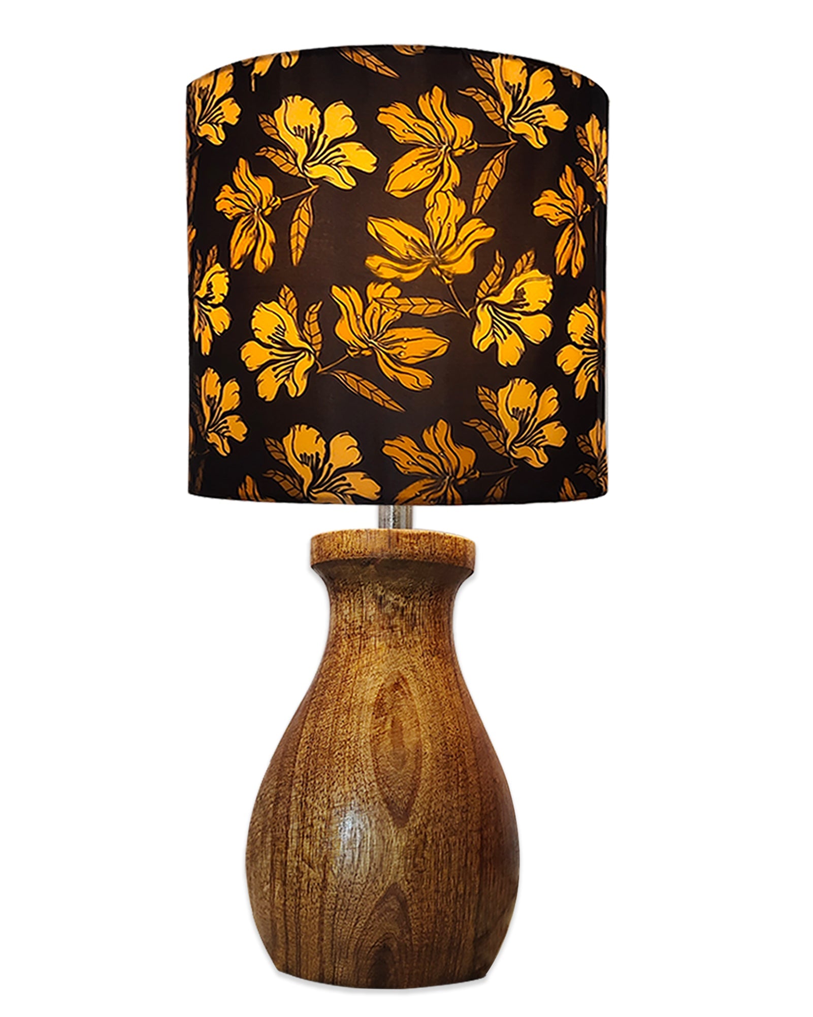 Dovel Pot Modern Table Lamp, Wooden Base Modern Fabric Lampshade for Home Office Cafe Restaurant