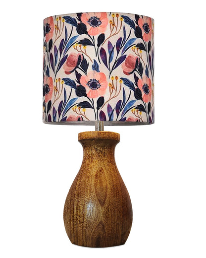 Dovel Pot Modern Table Lamp, Wooden Base Modern Fabric Lampshade for Home Office Cafe Restaurant