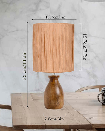 Homesake® Dovel Pot Modern Table Lamp, Wooden Base Modern Fabric Lampshade for Home Office Cafe Restaurant, Dovel Pot, Rabbit