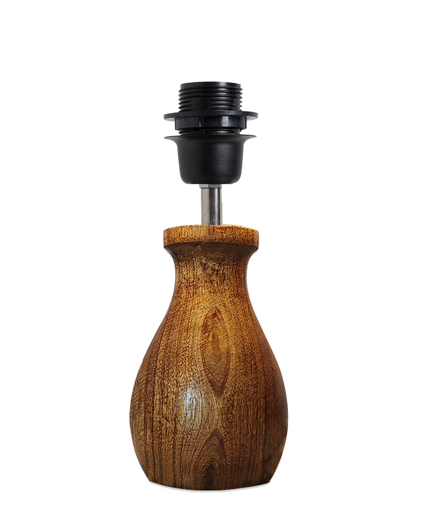 Dovel Pot Modern Table Lamp, Wooden Base Modern Fabric Lampshade for Home Office Cafe Restaurant