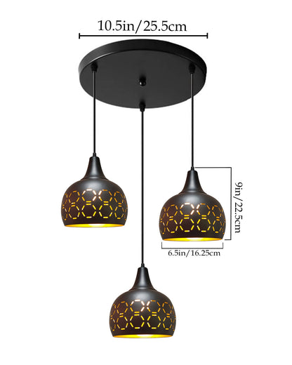 Pendant Lamp Shade for Kitchen Island, Color Metal Minimal Pot Pendant Light Shades, Nordic Wood Bedroom, Living Room, Black Tulip