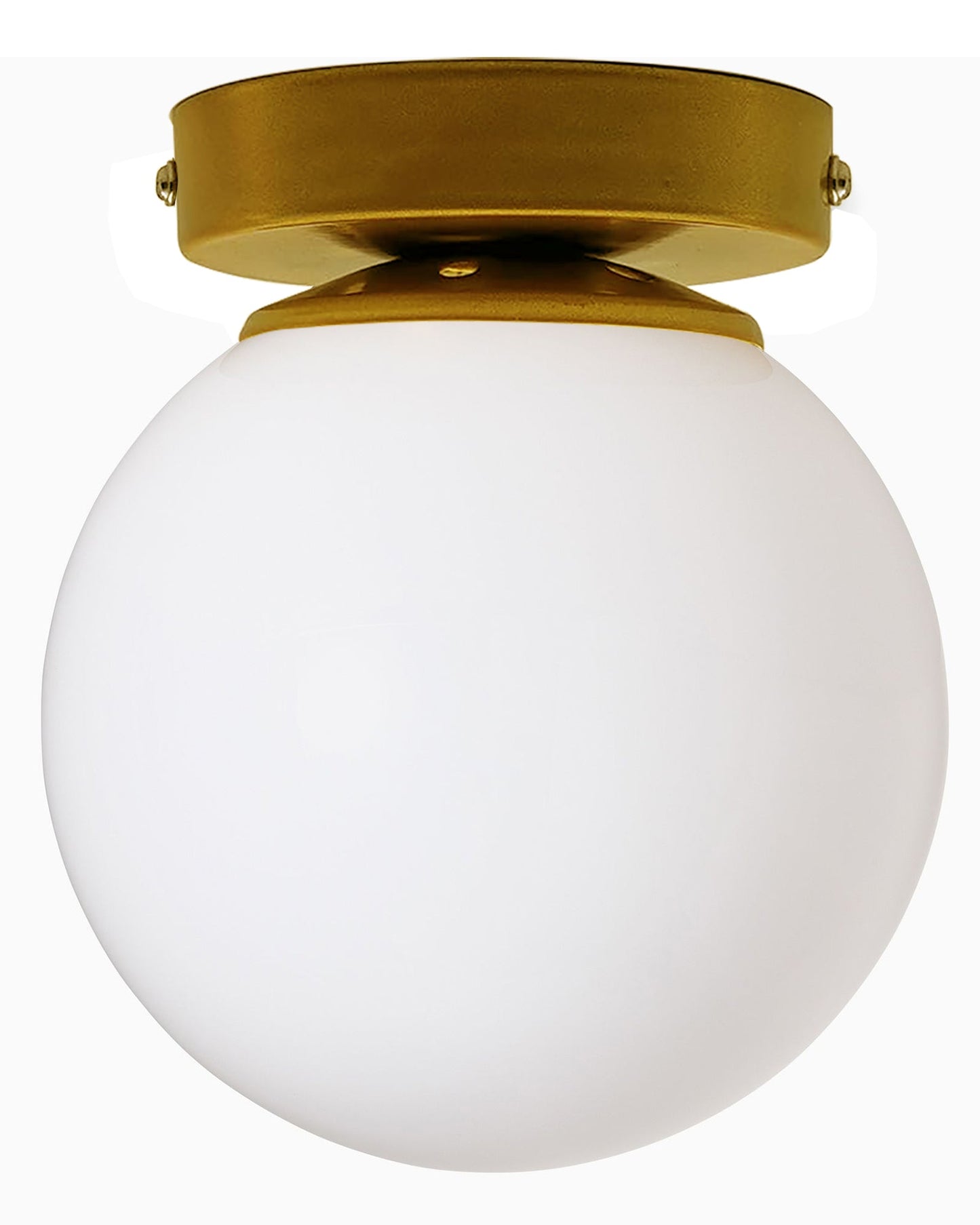 Mid Century Modern Bubble Flush Mount Ceiling Lighting Fixture, Gold Flush Mount Lamp, 6" Glass Globe Shade