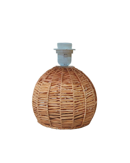 Homesake® Shade Rattan Table Lamp for Bedroom & Living Room, Natural Wicker Bedside Lamp for Bedroom, Living Room & Home Décor, E27 Holder, Livra, Scandinavian, Minimal Style Lighting (Round, Jute)