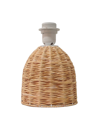 Homesake® Raffia Rattan Table Lamp with Fabric Shade, Small Nightstand Lamp, Natural Wicker Bedside Lamp for Bedroom, Living Room, Study & Home Décor, Livra Collection | E27 Holder