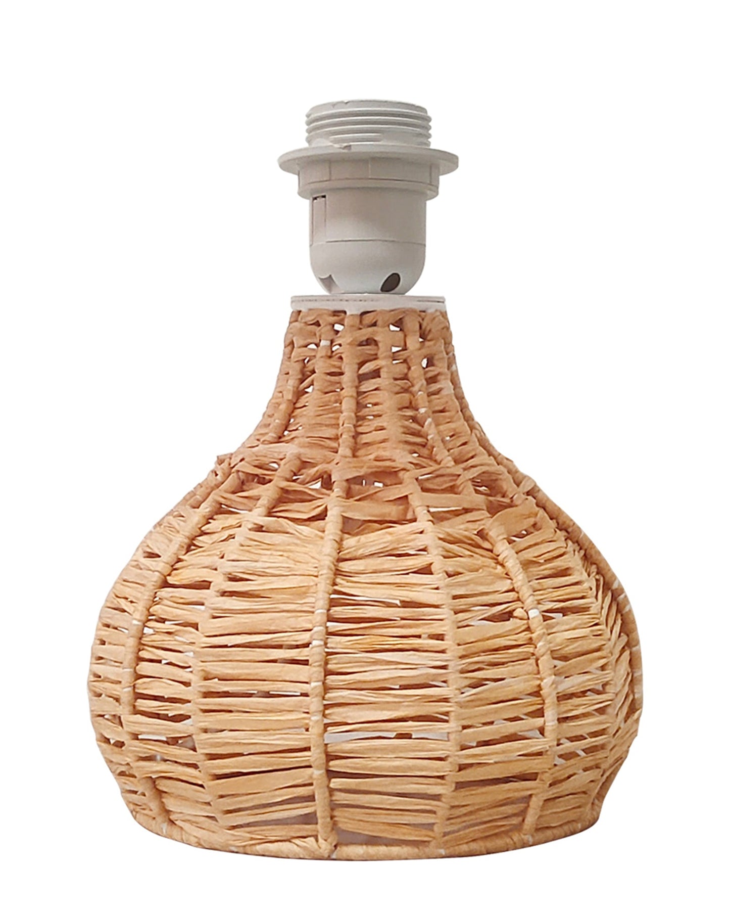 Homesake® Raffia Rattan Table Lamp, Small Nightstand Lamp with Linen Fabric Lampshade, Bedside Lamp for Bedroom, Living Room, Study & Livra Home Décor | Warm Ambient Lighting (Spinning, Jute)