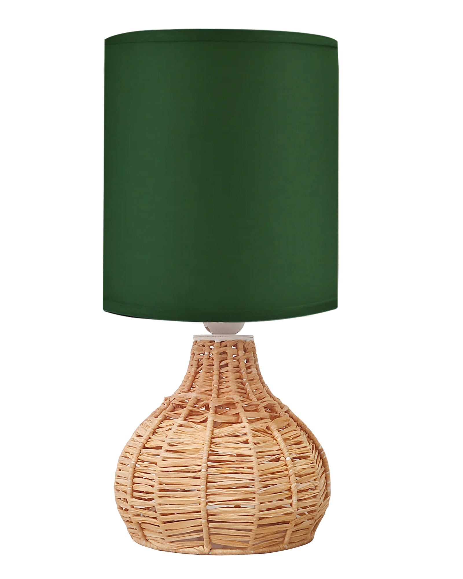 Homesake® Raffia Rattan Table Lamp, Small Nightstand Lamp with Linen Fabric Lampshade, Bedside Lamp for Bedroom, Living Room, Study & Livra Home Décor | Warm Ambient Lighting (Spinning, Jute)