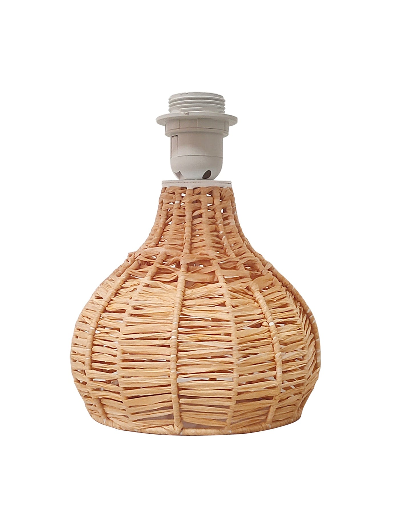 Homesake® Raffia Rattan Table Lamp, Small Nightstand Lamp with Linen Fabric Lampshade, Bedside Lamp for Bedroom, Living Room, Study & Livra Home Décor | Warm Ambient Lighting (Spinning, Jute)