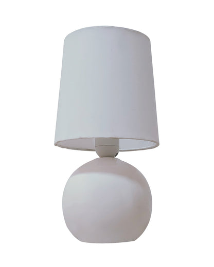 Bedside Ceramic Table Lamp, Classic Desk lamp for Living Room Bedroom, Farmhouse Nightstand Lamps Round with Fabric Shade