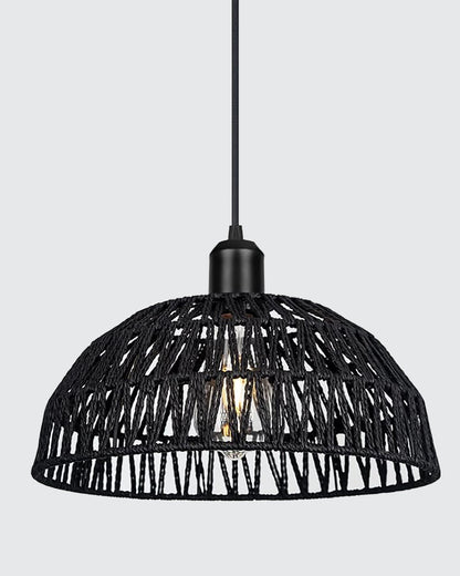Woven Boho Macrame Pendant Light, Boho Hanging Lamp Kitchen Island, Farmhouse Coastal Wicker Adjustable Chandeliers Basket Light Fixture for Dining Room Kitchen Island.