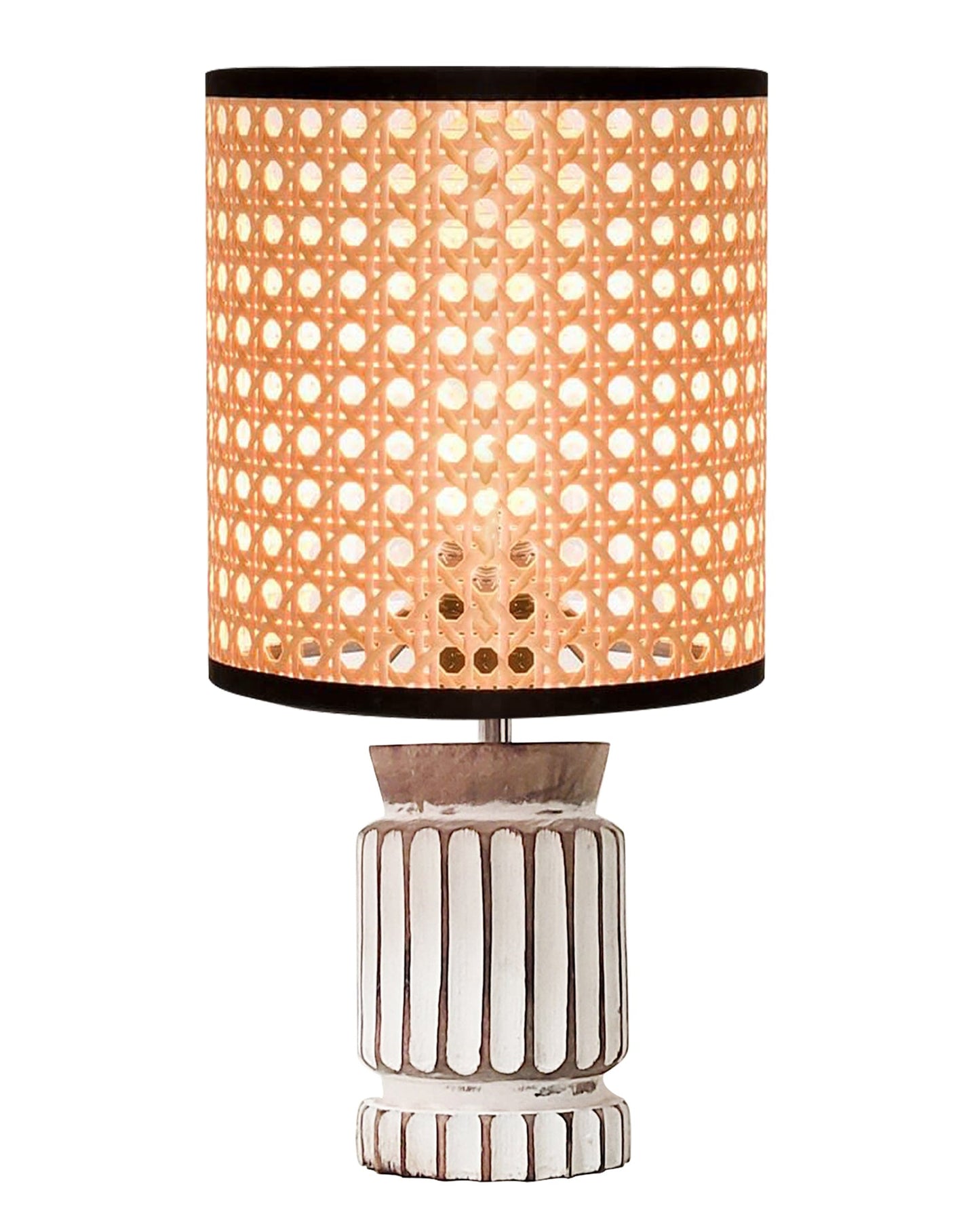 Homesake® Retro Farmhouse Table Lamp Wooden Base for Living Room Bedroom Rustic Linen Bedside Nightstand Lamps for Kids Room Study Office Home Decor Metal Shade