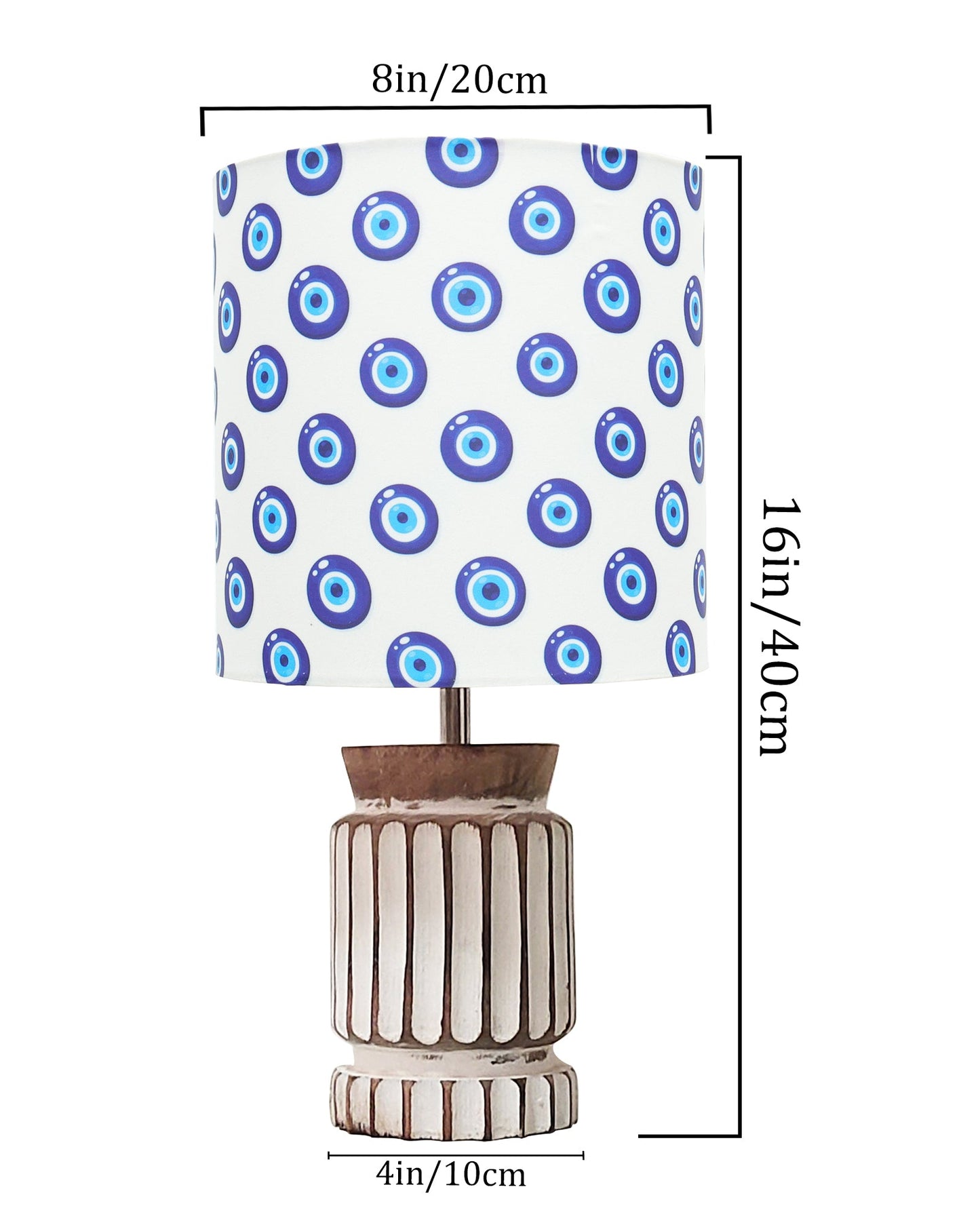 Homesake® Retro Farmhouse Table Lamp Wooden Base for Living Room Bedroom Rustic Linen Bedside Nightstand Lamps for Kids Room Study Office Home Decor Metal Shade