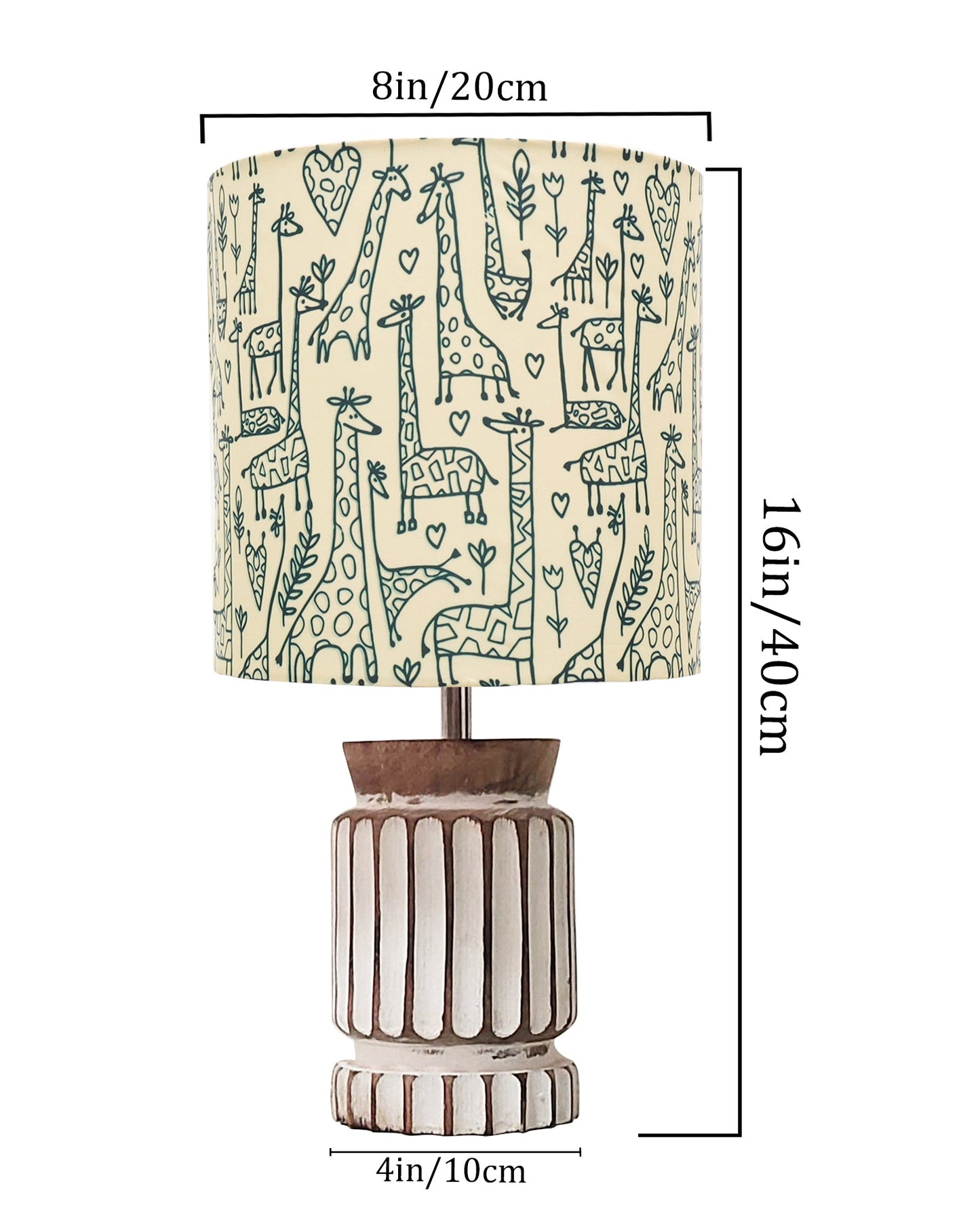 Homesake® Retro Farmhouse Table Lamp Wooden Base for Living Room Bedroom Rustic Linen Bedside Nightstand Lamps for Kids Room Study Office Home Decor Metal Shade