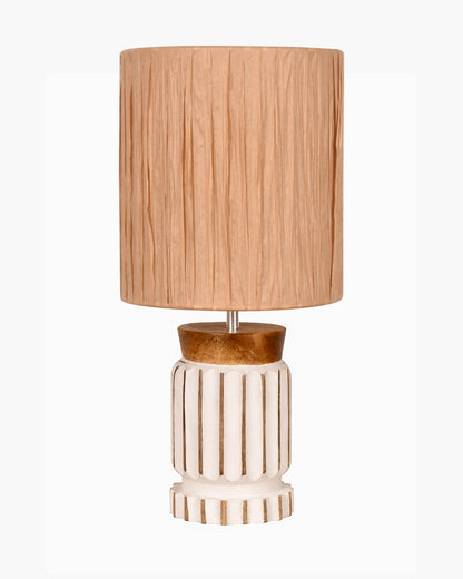 Homesake® Retro Farmhouse Table Lamp Wooden Base for Living Room Bedroom Rustic Linen Bedside Nightstand Lamps for Kids Room Study Office Home Decor Metal Shade