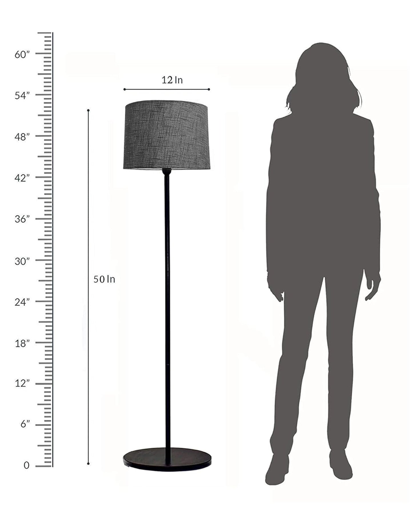 Homesake® Modern Floor Lamp for Living Room Traditional Farmhouse Boho Floor Lamp Mid-Century Pole Lamp, Linen Lamp Shade Side Standing Lamps | Corner Lamp Light | Hall Bedroom Office, Pleated White