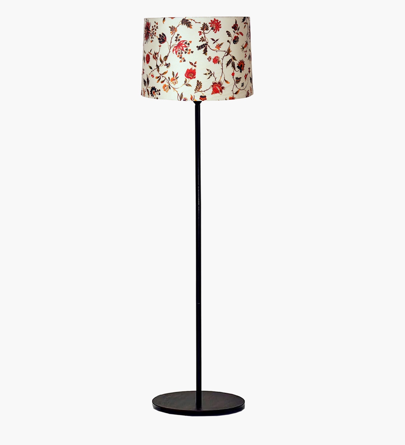 Homesake® Modern Floor Lamp for Living Room Traditional Farmhouse Boho Floor Lamp Mid-Century Pole Lamp, Linen Lamp Shade Side Standing Lamps | Corner Lamp Light | Hall Bedroom Office, Pleated White