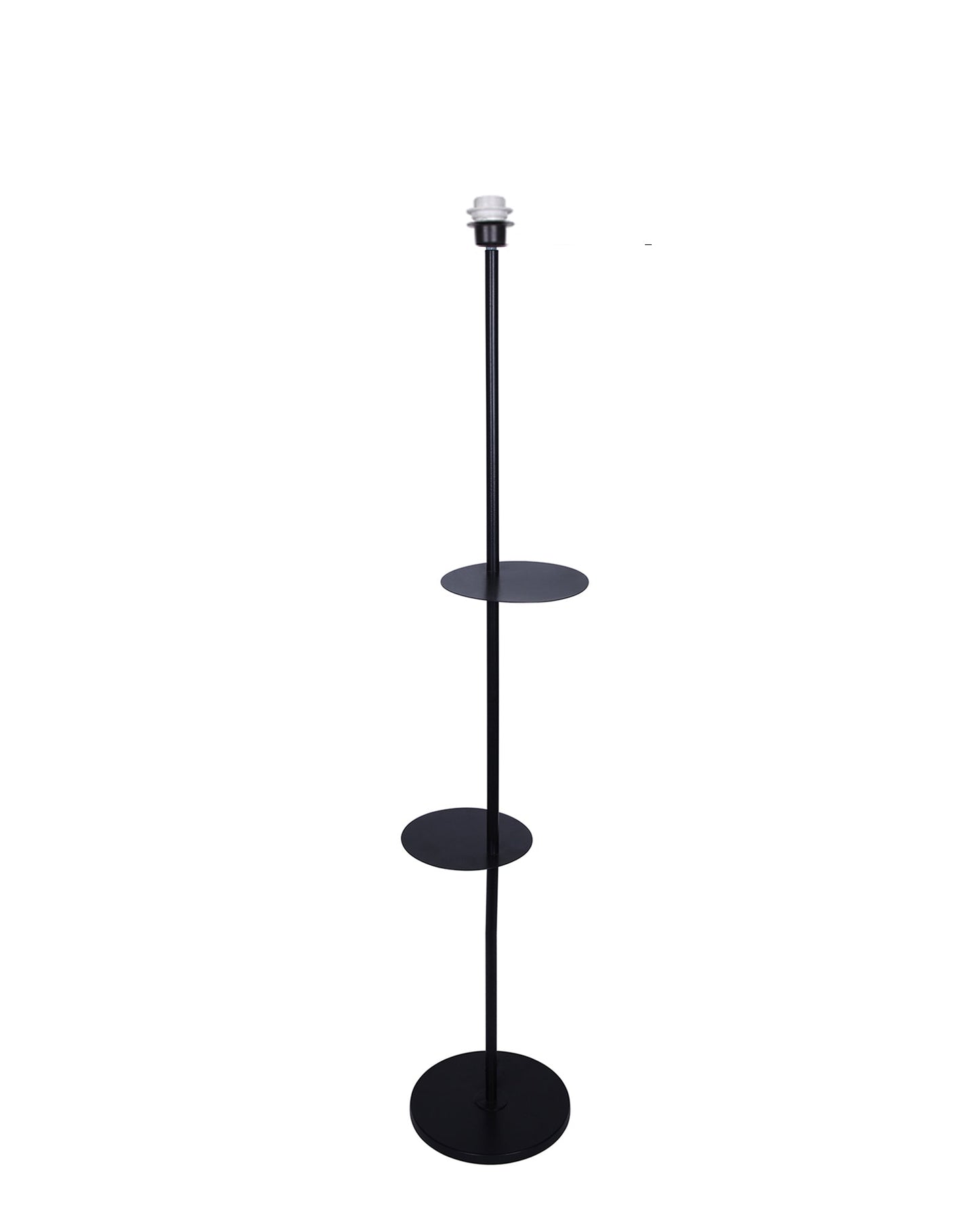 Dual Shelf Floor Lamp with Fabric Shade ,Nightstand Reading Floor Lamp with Shelves.