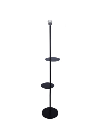 Dual Shelf Floor Lamp with Fabric Shade ,Nightstand Reading Floor Lamp with Shelves.
