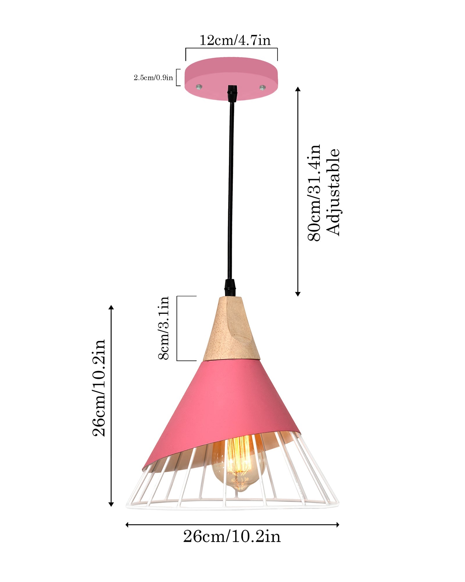 Conical Metal Cage Pendant Lamp Nordic Modern Restaurant Drop Light Fixture Wooden Kitchen Dinting Room Ceiling Chandelier For Living Room Study E27 Flush Mount Light