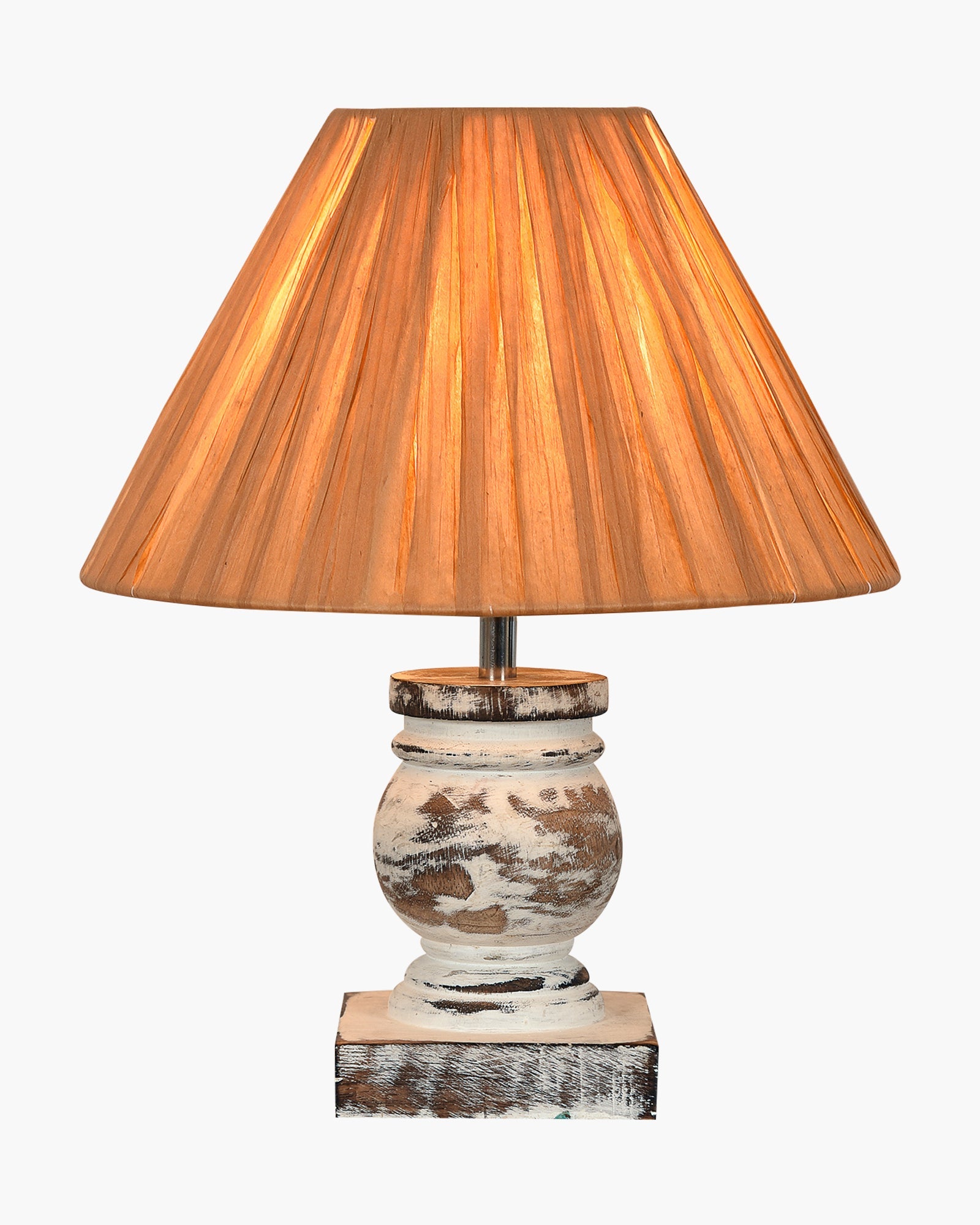 Small Table Lamp for Bedroom Living Room Simple Retro Wood Grain Farmhouse Bedside Lamps Suitable for Nightstand, Gift, Trophy
