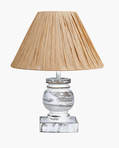 Small Table Lamp for Bedroom Living Room Simple Retro Wood Grain Farmhouse Bedside Lamps Suitable for Nightstand, Gift, Trophy