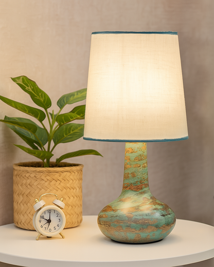 Homesake ® Distress Small Incandescent Table Lamp For Bedroom Living Room, Simple Retro Wood Grain Farmhouse Bedside Lamps Suitable For Desk Lamp Classic Table Light Bedroom, Nightstand, Gift