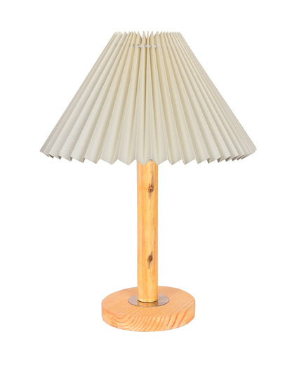 Pinewood Table Lamps for Nightstand, Fabric Linen Lampshade Desk Lamp, Morden Minimalist Bedside Lamps, Bedroom Nightstand Lamp Living Room,Kids Room